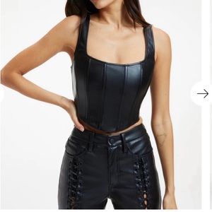 Good American Leather corset tank NWT
